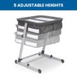 Simmons Kids By The Bed City Sleeper Bassinet for Twins - Adjustable Height Portable Crib with Wheels & Airflow Mesh, Grey Tweed Simmons Kids By The Bed City Sleeper Bassinet for Twins - Adjustable Height Portable Crib with Wheels & Airflow Mesh, Grey Tweed