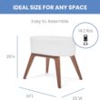 Delta Children Aero Bassinet - Portable Baby Crib with Solid Wood Legs, Organic GOTS Certified Performance Fabric Exterior, Breathable Interior, Includes Mattress Pad & Fitted Sheet, White