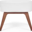 Delta Children Aero Bassinet - Portable Baby Crib with Solid Wood Legs, Organic GOTS Certified Performance Fabric Exterior, Breathable Interior, Includes Mattress Pad & Fitted Sheet, White