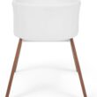 Delta Children Aero Bassinet - Portable Baby Crib with Solid Wood Legs, Organic GOTS Certified Performance Fabric Exterior, Breathable Interior, Includes Mattress Pad & Fitted Sheet, White