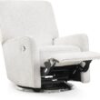 Delta Children Nest Nursery Swivel Recliner - Fabric is GREENGUARD Gold Certified and Oeko-TEX Standard 100 - Upholstered in a Unique Chenille Yarn for Blanket Like Softness, Oyster