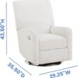Delta Children Nest Nursery Swivel Recliner - Fabric is GREENGUARD Gold Certified and Oeko-TEX Standard 100 - Upholstered in a Unique Chenille Yarn for Blanket Like Softness, Oyster