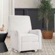 Delta Children Nest Nursery Swivel Recliner - Fabric is GREENGUARD Gold Certified and Oeko-TEX Standard 100 - Upholstered in a Unique Chenille Yarn for Blanket Like Softness, Oyster