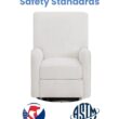 Delta Children Nest Nursery Swivel Recliner - Fabric is GREENGUARD Gold Certified and Oeko-TEX Standard 100 - Upholstered in a Unique Chenille Yarn for Blanket Like Softness, Oyster