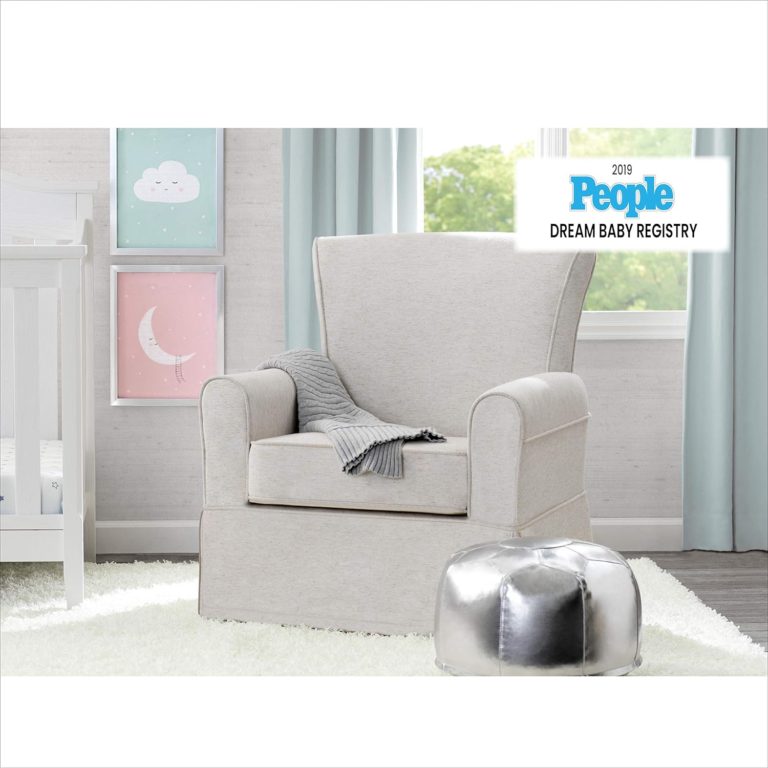 Delta Children Upholstered Glider Swivel Rocker Chair, Sand Delta Children Upholstered Glider Swivel Rocker Chair, Sand