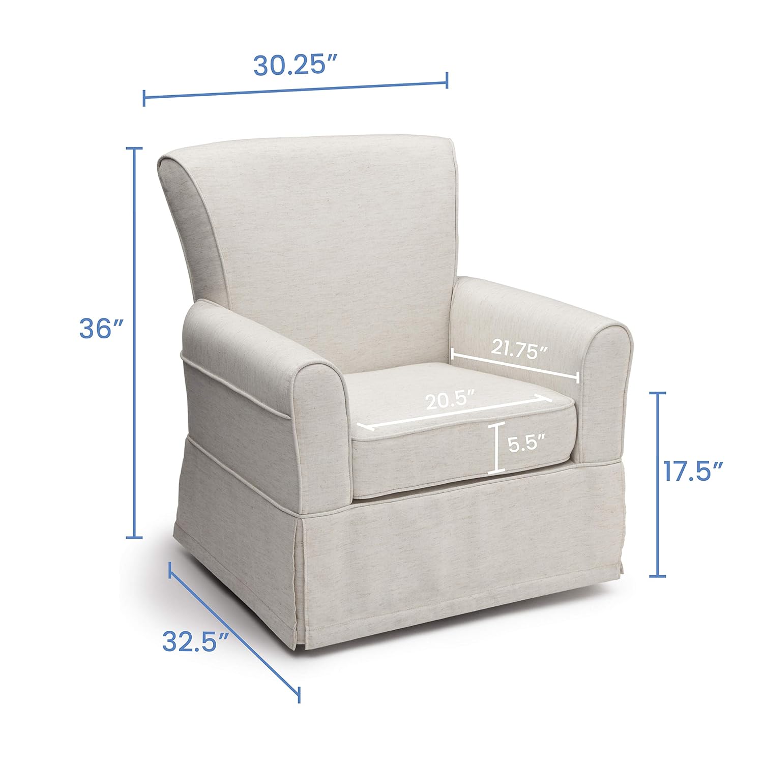 Delta Children Upholstered Glider Swivel Rocker Chair, Sand Delta Children Upholstered Glider Swivel Rocker Chair, Sand