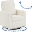 Delta Children Luna Nursery Swivel Glider - Greenguard Gold Certified and Oeko-TEX Standard 100 Fabric, Oatmeal