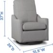 Delta Children Kenwood Glider Swivel Rocker Chair, French Grey Delta Children Kenwood Glider Swivel Rocker Chair, French Grey