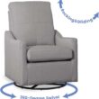 Delta Children Kenwood Glider Swivel Rocker Chair, French Grey Delta Children Kenwood Glider Swivel Rocker Chair, French Grey