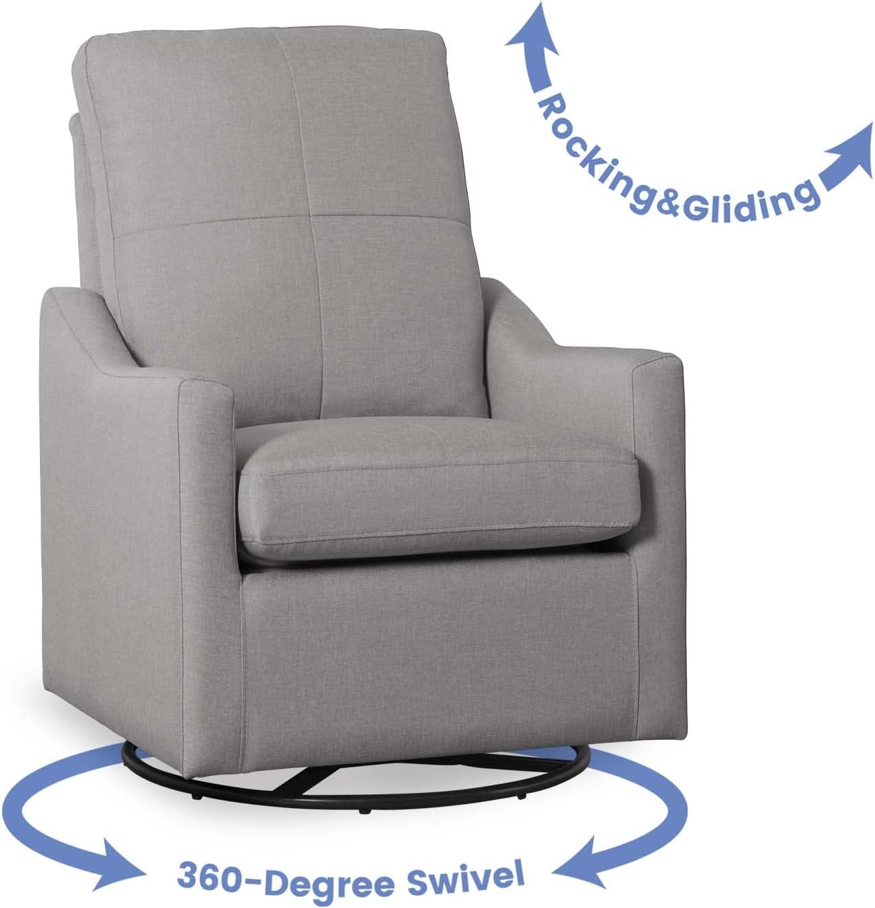 Delta Children Kenwood Glider Swivel Rocker Chair, French Grey Delta Children Kenwood Glider Swivel Rocker Chair, French Grey