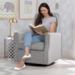 Delta Children Blair Slim Nursery Glider Swivel Rocker Chair, French Gray Delta Children Blair Slim Nursery Glider Swivel Rocker Chair, French Gray