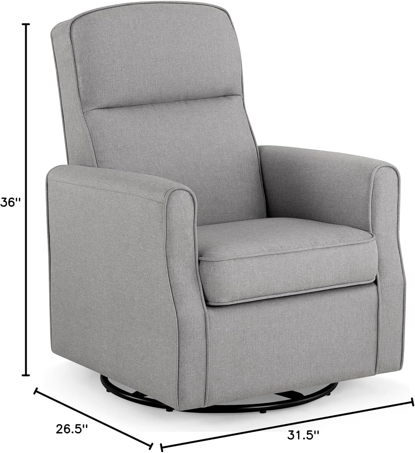 Delta Children Blair Slim Nursery Glider Swivel Rocker Chair, French Gray Delta Children Blair Slim Nursery Glider Swivel Rocker Chair, French Gray