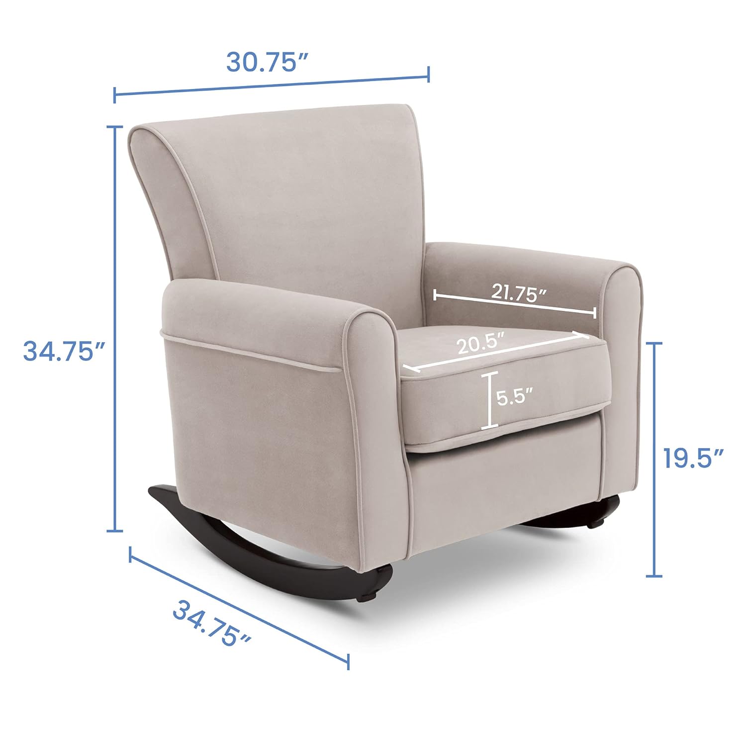 Delta Children Lancaster Rocking Chair Featuring Live Smart Fabric, Linen Delta Children Lancaster Rocking Chair Featuring Live Smart Fabric, Linen