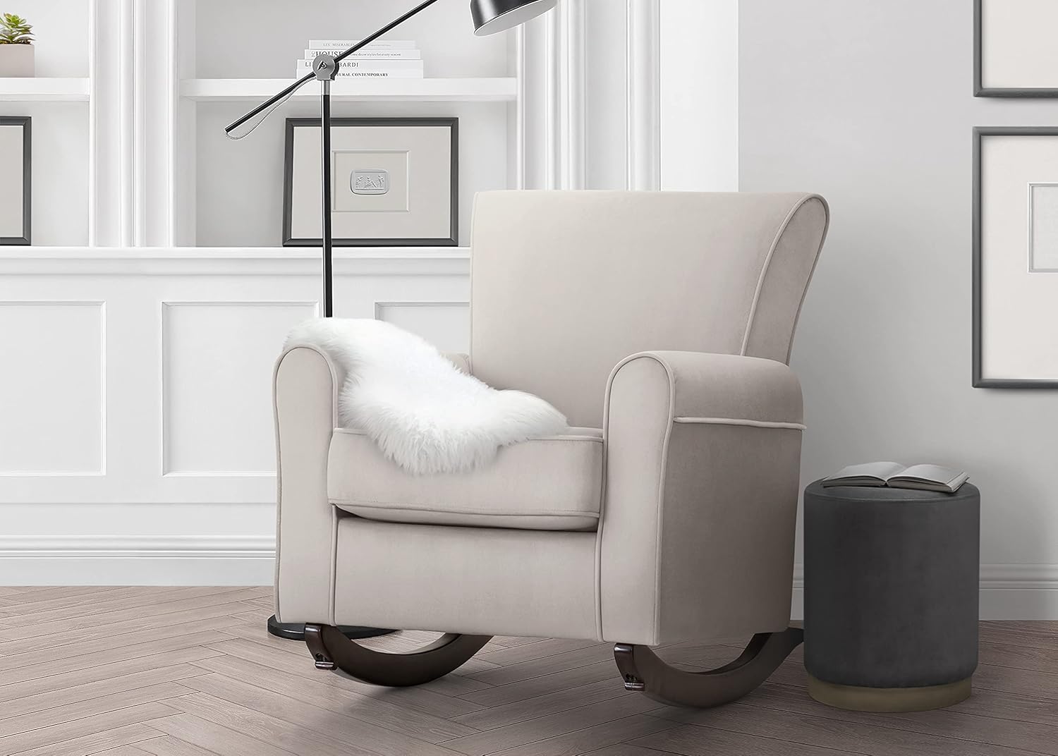 Delta Children Lancaster Rocking Chair Featuring Live Smart Fabric, Linen Delta Children Lancaster Rocking Chair Featuring Live Smart Fabric, Linen