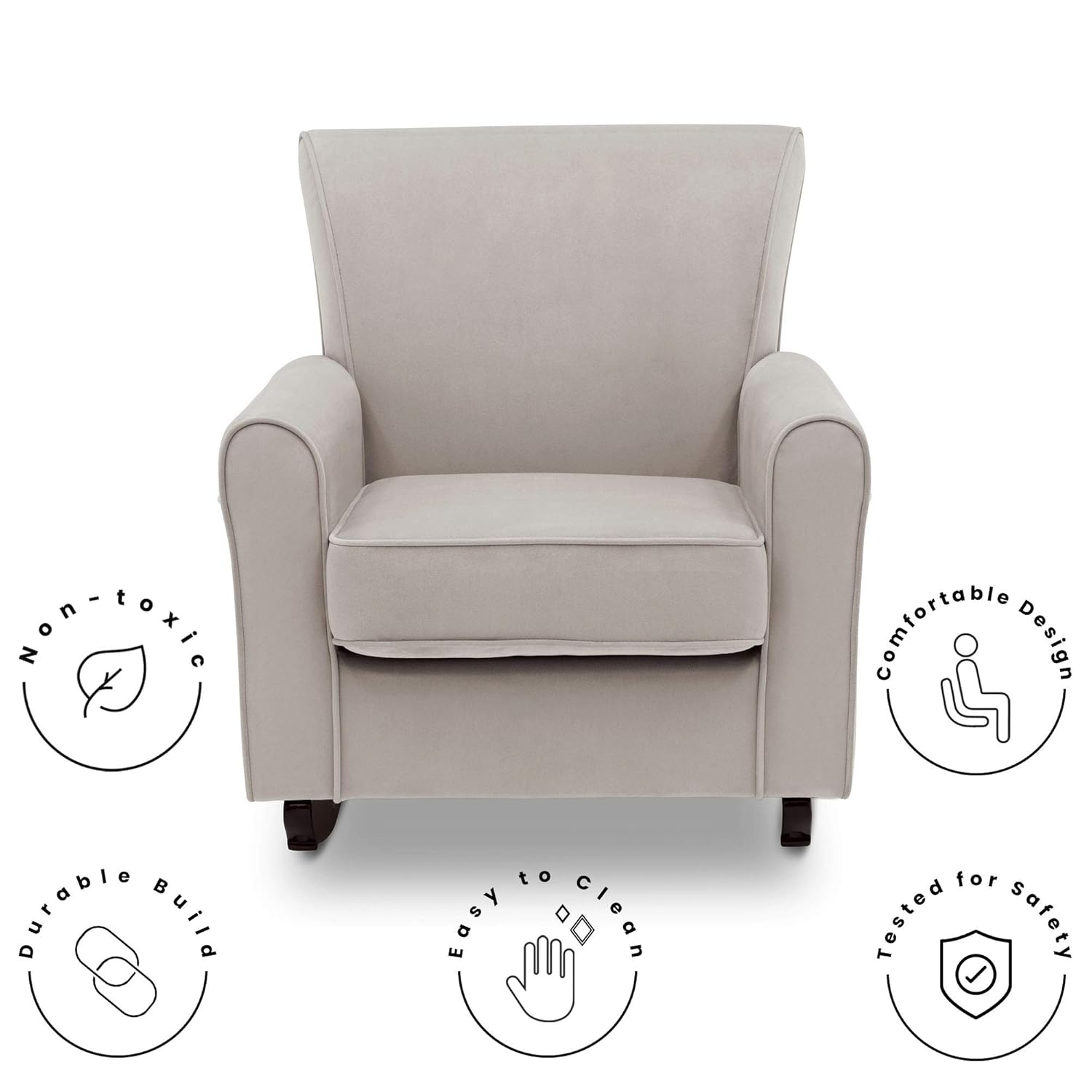 Delta Children Lancaster Rocking Chair Featuring Live Smart Fabric, Linen Delta Children Lancaster Rocking Chair Featuring Live Smart Fabric, Linen