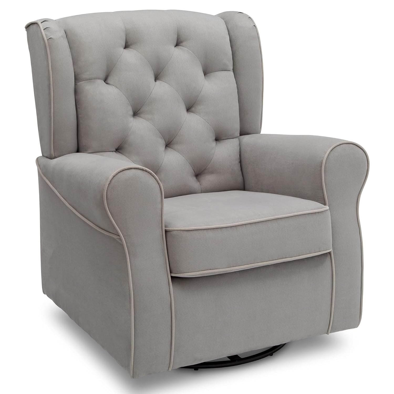 Delta Children Emerson Upholstered Glider Swivel Rocker Chair, Dove Grey with Soft Grey Welt Delta Children Emerson Upholstered Glider Swivel Rocker Chair, Dove Grey with Soft Grey Welt