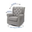 Delta Children Emerson Upholstered Glider Swivel Rocker Chair, Dove Grey with Soft Grey Welt Delta Children Emerson Upholstered Glider Swivel Rocker Chair, Dove Grey with Soft Grey Welt