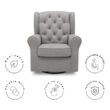 Delta Children Emerson Upholstered Glider Swivel Rocker Chair, Dove Grey with Soft Grey Welt Delta Children Emerson Upholstered Glider Swivel Rocker Chair, Dove Grey with Soft Grey Welt