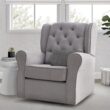 Delta Children Emerson Upholstered Glider Swivel Rocker Chair, Dove Grey with Soft Grey Welt Delta Children Emerson Upholstered Glider Swivel Rocker Chair, Dove Grey with Soft Grey Welt
