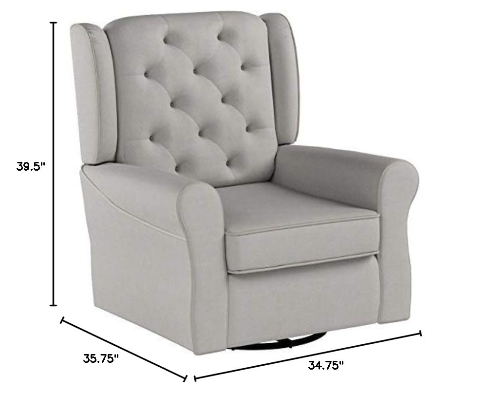 Delta Children Emerson Upholstered Glider Swivel Rocker Chair, Dove Grey with Soft Grey Welt Delta Children Emerson Upholstered Glider Swivel Rocker Chair, Dove Grey with Soft Grey Welt