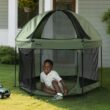 Jeep Hexagon Pop Up Play Yard with Removable Canopy | Ideal for Indoor and Outdoor Use, Olive Green Jeep Hexagon Pop Up Play Yard with Removable Canopy | Ideal for Indoor and Outdoor Use, Olive Green