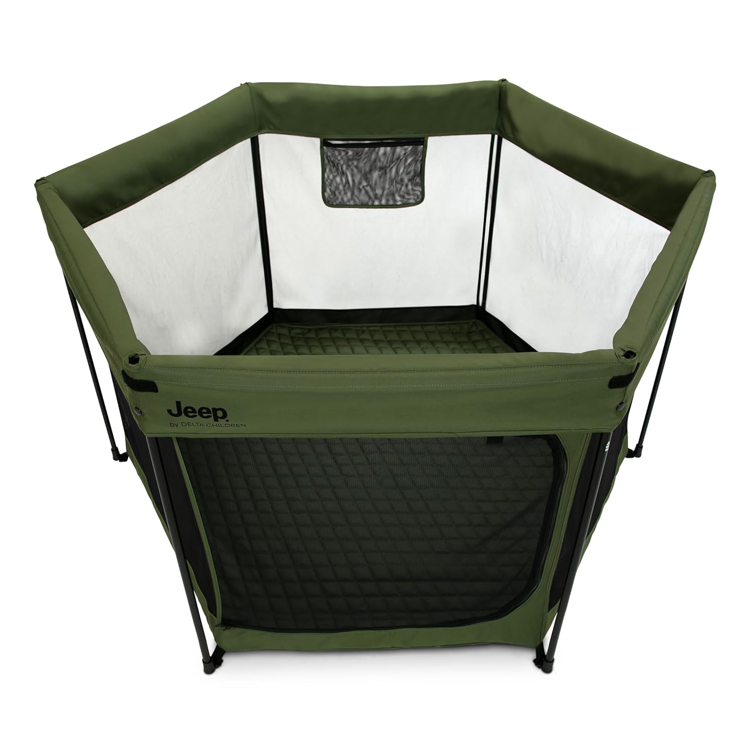 Jeep Hexagon Pop Up Play Yard with Removable Canopy | Ideal for Indoor and Outdoor Use, Olive Green Jeep Hexagon Pop Up Play Yard with Removable Canopy | Ideal for Indoor and Outdoor Use, Olive Green