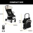 Jeep Altitude Compact Travel Stroller by Delta Children Greenguard Gold, Easy One Hand Fold, Lightweight, Extendable Canopy with Peek-a-Boo Window, Reclining Seat, 4 Wheel Suspension, Tan