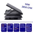 OmniPV Solar Attic Fan Pro 2850 -CFM Black Aluminum Hybrid electric/solar Power Roof Vent
