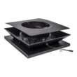 OmniPV Solar Attic Fan Pro 2850 -CFM Black Aluminum Hybrid electric/solar Power Roof Vent