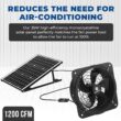 Solar Powered Wall Mount Exhaust Fan, 35 Watt (for Home, Garage, Workshop, Greenhouse, RV, Outdoor Garden, etc.)