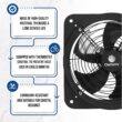 Solar Powered Wall Mount Exhaust Fan, 35 Watt (for Home, Garage, Workshop, Greenhouse, RV, Outdoor Garden, etc.)