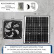 Solar Powered Wall Mount Exhaust Fan, 35 Watt (for Home, Garage, Workshop, Greenhouse, RV, Outdoor Garden, etc.)