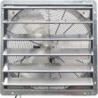 iLIVING Variable Speed Shutter Exhaust Fan 24-in Plug in Indoor Silver Wall Mounted Fan