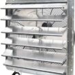 iLIVING Variable Speed Shutter Exhaust Fan 24-in Plug in Indoor Silver Wall Mounted Fan
