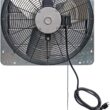 iLIVING Smart Remote Shutter Exhaust Fan 20-in Hardwired Indoor Silver Wall Mounted Fan