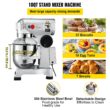 VEVOR 450 W 3 Speed 10 Qt Food Mixer Dough Mixer 304 Stainless Steel 10-Quart Commercial/Residential Bowl-lift Stand Mixer