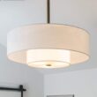 Hunter Jasmine Roth Brookside 30-in Luxe Gold with Matte White Blades Fandelier Ceiling Fan With Light 3 -Blade