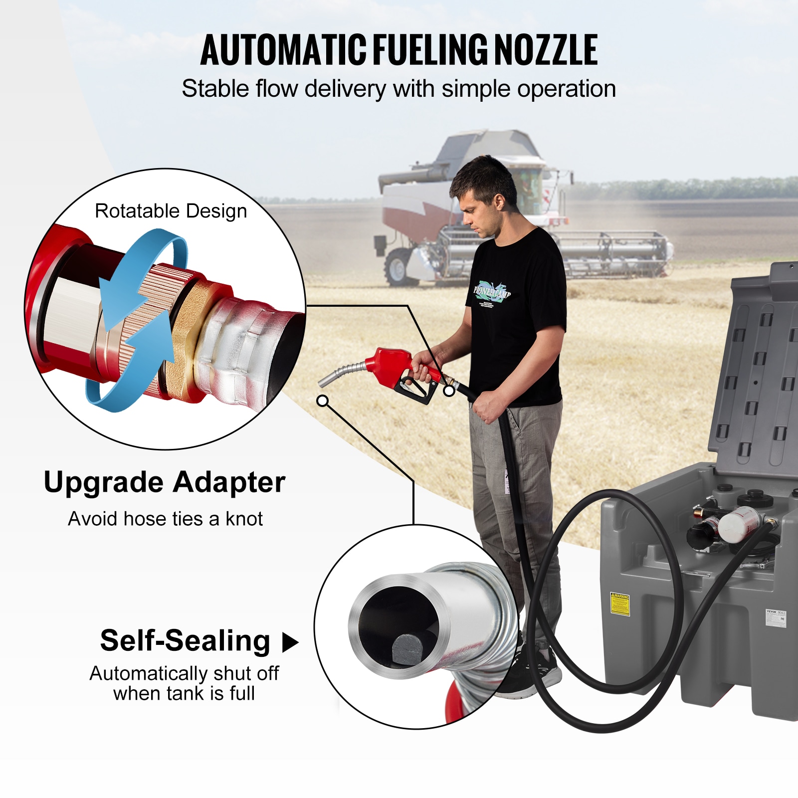 VEVOR 58-Gallon Plastic Diesel Fuel Can 4-gpm Manual Fuel Pump VEVOR 58-Gallon Plastic Diesel Fuel Can 4-gpm Manual Fuel Pump