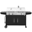 Royal Gourmet Cabinet Style Dual Fuel Series Silver Black Liquid propane and charcoal Combo Grill