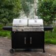 Royal Gourmet Cabinet Style Dual Fuel Series Silver Black Liquid propane and charcoal Combo Grill Royal Gourmet Cabinet Style Dual Fuel Series Silver Black Liquid propane and charcoal Combo Grill