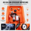 VEVOR Portable Diesel Tank 48 Gallon 10.6GPM Flow Rate Diesel Fuel Tank with 12V Electric Transfer Pump 13.1 ft Hose Auto Fueling Nozzle Diesel Transfer Tank for Easy Fuel Transportation Orange