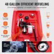 VEVOR Portable Diesel and Gasoline Tank 48 Gallon 10.6GPM Flow Rate Diesel Fuel Tank with 12V Electric Transfer Pump 13.1ft Hose Auto Fueling Nozzle Transfer Tank for Easy Fuel Transportation Red