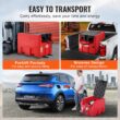 VEVOR Portable Diesel and Gasoline Tank 48 Gallon 10.6GPM Flow Rate Diesel Fuel Tank with 12V Electric Transfer Pump 13.1ft Hose Auto Fueling Nozzle Transfer Tank for Easy Fuel Transportation Red
