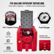 VEVOR Portable Diesel Tank 116 Gallon Capacity and 10 GPM Flow Rate Diesel Fuel Tank with 12V Electric Transfer Pump and 13.1ft Rubber Hose PE Diesel Transfer Tank for Easy Fuel Transportation Red