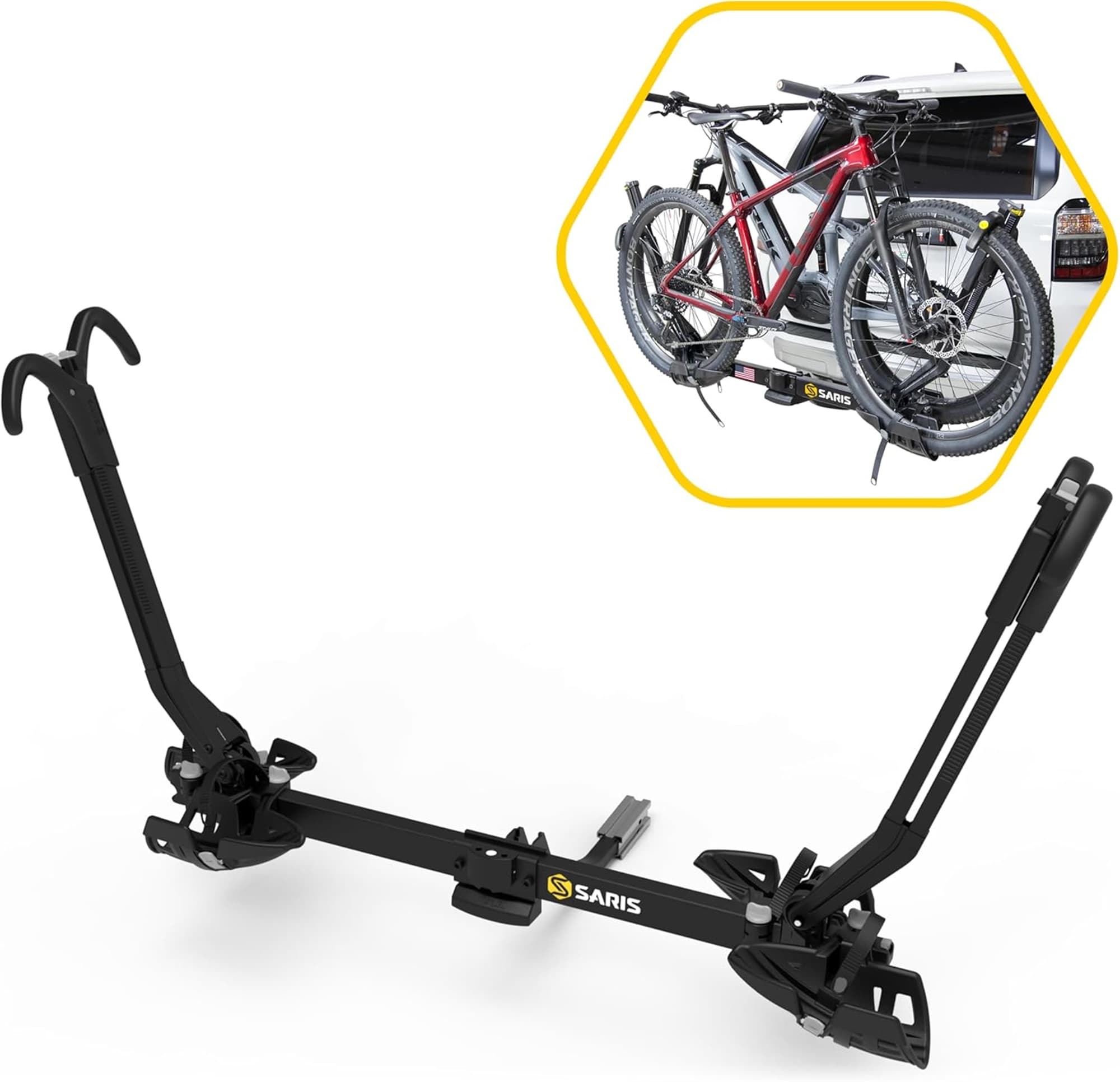 Saris SuperClamp G3 2-Bike Hitch Rack Lightweight Platform Carrier with Tilt Fits 1.25 and 2'' Saris SuperClamp G3 2-Bike Hitch Rack Lightweight Platform Carrier with Tilt Fits 1.25 and 2''