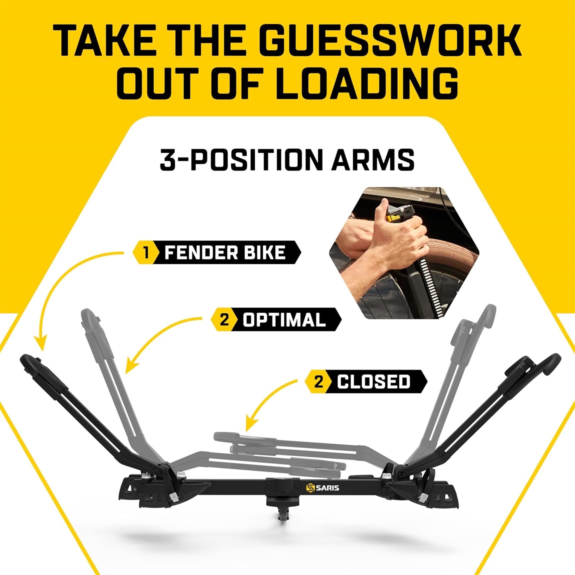 Saris SuperClamp G3 2-Bike Hitch Rack Lightweight Platform Carrier with Tilt Fits 1.25 and 2'' Saris SuperClamp G3 2-Bike Hitch Rack Lightweight Platform Carrier with Tilt Fits 1.25 and 2''