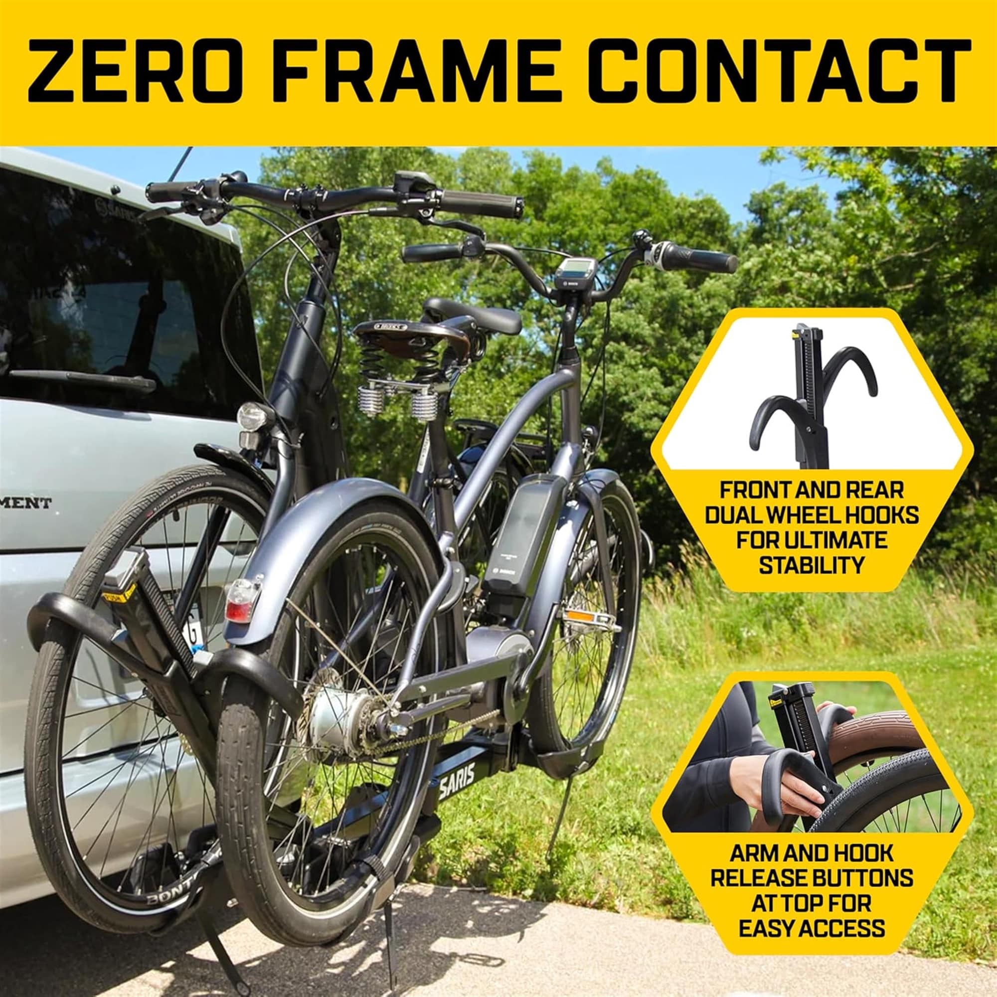 Saris SuperClamp G3 2-Bike Hitch Rack Lightweight Platform Carrier with Tilt Fits 1.25 and 2'' Saris SuperClamp G3 2-Bike Hitch Rack Lightweight Platform Carrier with Tilt Fits 1.25 and 2''