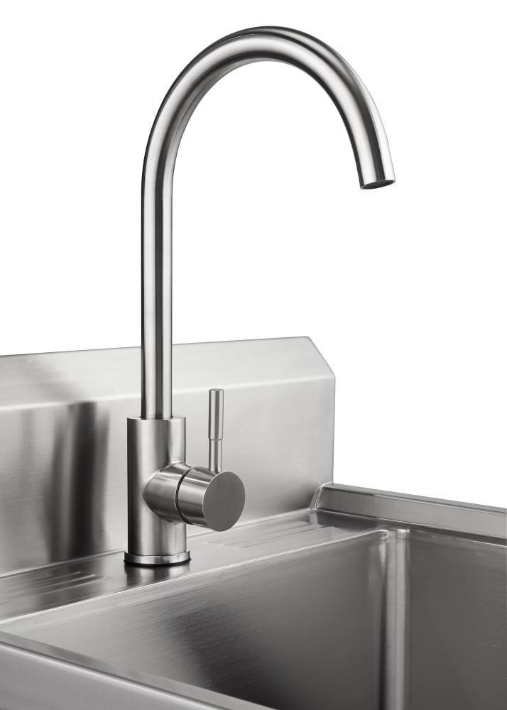 TRINITY 24-in x 21.5-in 1 -Basin 304 Grade Stainless Steel Freestanding Utility tub with Drain with Faucet TRINITY 24-in x 21.5-in 1 -Basin 304 Grade Stainless Steel Freestanding Utility tub with Drain with Faucet