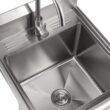 TRINITY 24-in x 21.5-in 1 -Basin 304 Grade Stainless Steel Freestanding Utility tub with Drain with Faucet TRINITY 24-in x 21.5-in 1 -Basin 304 Grade Stainless Steel Freestanding Utility tub with Drain with Faucet