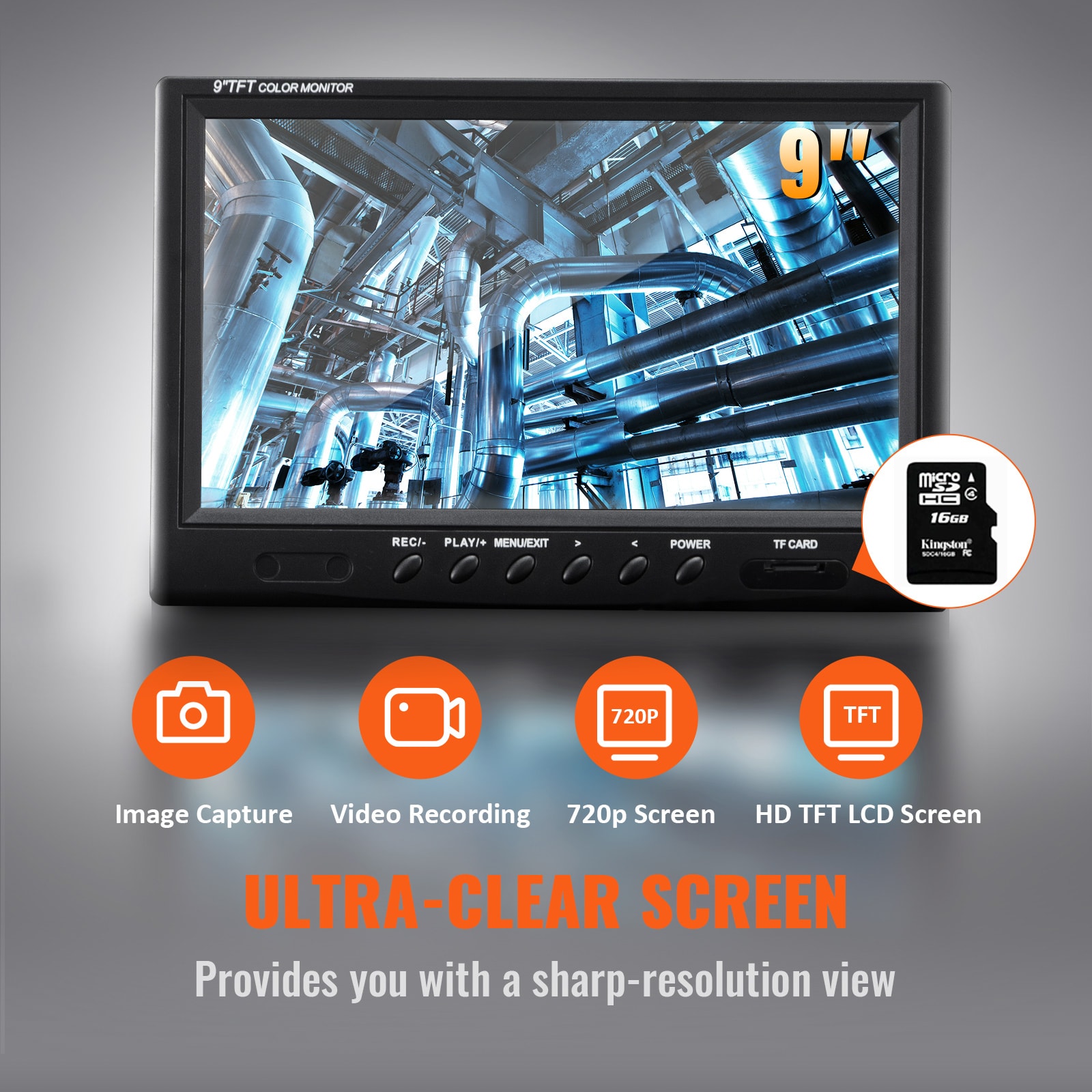 VEVOR Sewer Camera with 512-Hz Locator VEVOR Sewer Camera with 512-Hz Locator, 165 ft/50 m, 9-in Pipeline Inspection Camera w/DVR Function, IP68 Camera w/12 Adjustable LEDs, A 16 GB SD Card for Sewer Line, Home, Duct Drain Pipe Plumbing